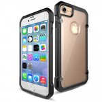 Wholesale iPhone 7 Clear Defense Hybrid Case (Black)